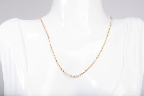 Ladies 14k Yellow Gold Rope Style Chain 16"