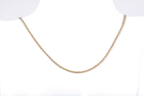 Ladies 14k Yellow Gold Dainty Rope Style Chain 22"