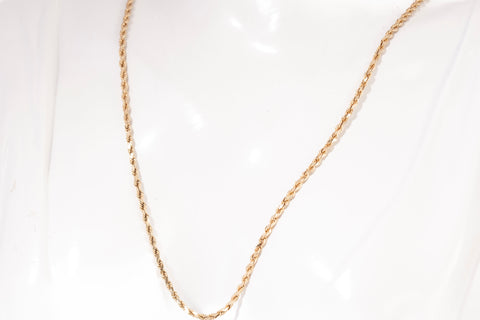 Unisex 14k Yellow Gold Rope Style Chain