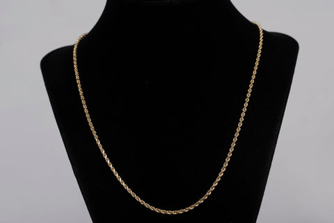 Unisex 10k Yellow Gold Rope Chain 22"