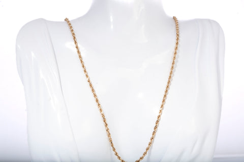 Unisex 14k Yellow Gold Rope Style Chain 22"