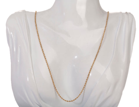 Unisex 14k Yellow Gold Rope Style Chain 24"