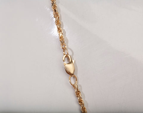 Unisex 14k Yellow Gold Rope Style Chain 22"