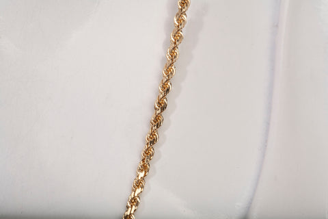 Unisex 14k Yellow Gold Rope Style Chain 22"