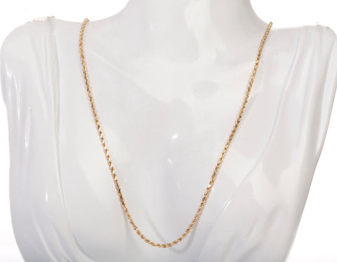 Unisex 14k Yellow Gold Rope Style Chain 22"
