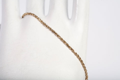 Ladies Dainty 14k Yellow Gold Rope Style Bracelet Size 6.25"