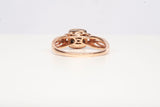 Ladies Multicut Halo 10k Rose Gold Diamond Engagement Ring .60CTW