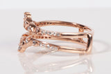 Ladies 10k Rose Gold Chevron Enhancer Diamond Ring Size 7
