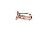 Ladies 10k Rose Gold Chevron Enhancer Diamond Ring Size 7