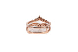 Ladies 10k Rose Gold Chevron Enhancer Diamond Ring Size 7