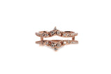 Ladies 10k Rose Gold Chevron Enhancer Diamond Ring Size 7