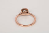 Ladies Halo 14k Rose Gold Diamond Engagement Ring .51CTW