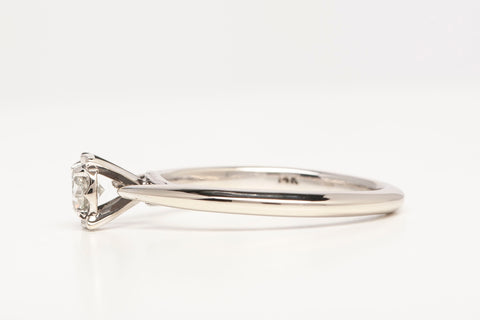 Ladies Solitaire 14k White Gold Diamond Engagement Ring .25CTW