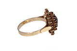 Vintage 14k Yellow Gold Ruby Cluster Ring Size 6.5
