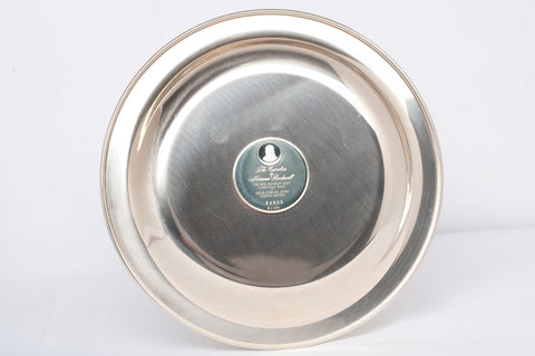 Vintage .925 Sterling Silver 1972 Franklin Mint Christmas Plate The Carolers by Norman Rockwell