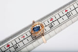 Ladies Sapphire 18k Yellow Gold Diamond Accent Ring .040CTW