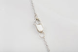 Ladies 10k White Gold Vine Sapphire and Diamond Pendant Necklace