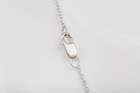 Ladies 10k White Gold Vine Sapphire and Diamond Pendant Necklace