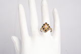 Ladies 14k Yellow Gold Sapphire & Opal Ring Size 6.5
