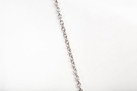 Ladies 10k White Gold Vine Sapphire and Diamond Pendant Necklace