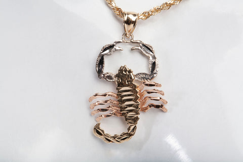 Men's 14k Tri-Color Scorpion Pendant