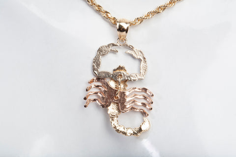 Men's 14k Tri-Color Scorpion Pendant