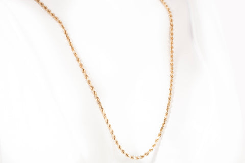 Unisex 14k Yellow Gold Rope Style Chain