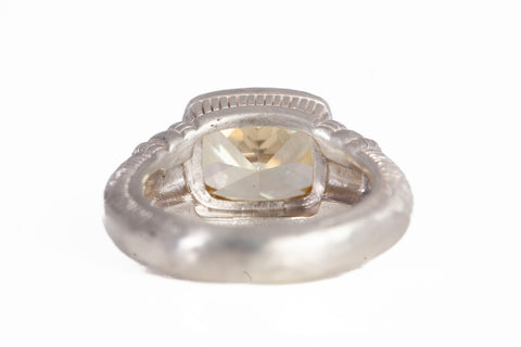 Ladies Sterling Silver .925 Bezel Citrine Ring Size 7