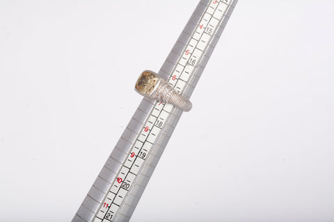 Ladies Sterling Silver .925 Bezel Citrine Ring Size 7