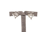 Heart Shaped Cubic Zirconia Accented Sterling Silver .925 Stud Earrings