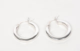 .925 Sterling Silver Small Chunky Huggie Hoops