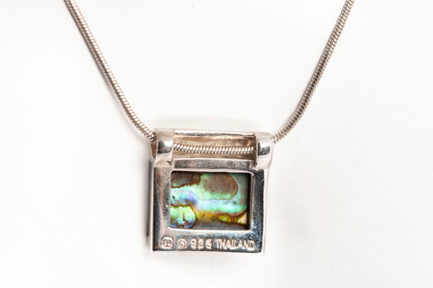 Abalone .925 Sterling Silver Necklace 15"