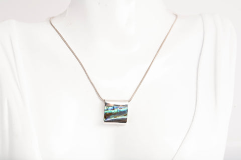 Abalone .925 Sterling Silver Necklace 15"