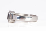 Ladies Sterling Silver .925 Bezel Garnet Ring Size 5.5
