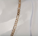 Unisex 14k Yellow Gold Figaro Style Chain 24"