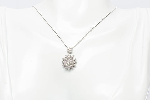 Ladies Snowflake Diamond .59 TCW Platinum 850 Adjustable Necklace