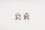 Beautiful Round Cut Solitaire Diamond .44 TCW 14K White Gold Stud Earrings