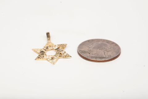 Unisex 14k Yellow Gold Star of David Pendant