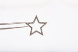 Ladies 10k White Gold Moissanite Star Medium Pendant