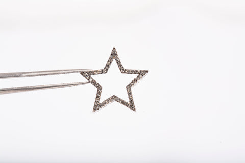 Ladies 10k White Gold Moissanite Star Medium Pendant