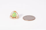 STAUER 14k Yellow Gold Opal & Diamond Accented Clip on Earrings 0.84CTW