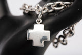 Authentic Tiffany & Co. .925 Sterling Silver Roman Cross Bracelet 6.5"