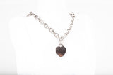 Authentic Tiffany & Co Sterling Silver Chain Link Heart Tag Choker