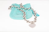 Authentic Tiffany & Co Sterling Silver Chain Link Heart Tag Choker