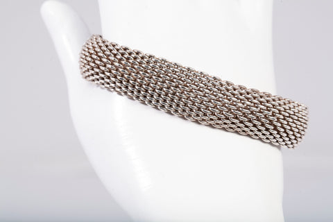 Authentic Tiffany & Co. Sterling Silver Somerset Mesh Bracelet