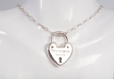 Authentic Tiffany & Co. .925 Sterling Silver Heart Lock Pendant Necklace 26"