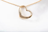 Authentic Tiffany & Co. 18k Yellow Gold Elsa Peretti Open Heart Pendant Necklace