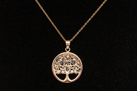 14k Two-Tone Tree of Life Lucky Pendant