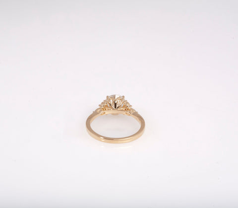 New Round Cut Lab Grown Diamond 2.22 TCW Snowdrift Engagement Ring 14k Yellow Gold