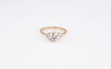 New Round Cut Lab Grown Diamond 2.22 TCW Snowdrift Engagement Ring 14k Yellow Gold